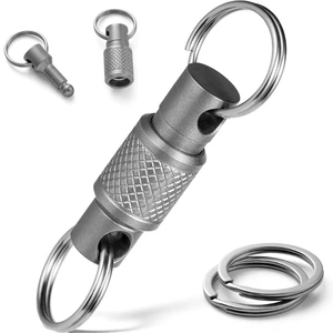 Titanium Quick Release Keychain, Detachable Pull Apart Key Chain | Easy Access, Tangle-Free 360° Swivel, Rustproof and Durable, for Valet Car Home Key Storage Titanium Quick Release Keychain, Detachable Pull Apart Key Chain | Easy Access, Tangle-Free 360° Swivel, Rustproof and Durable, for Valet Car Home Key Storage