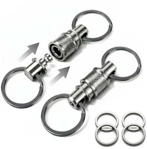 Titanium quick release keychain with heavy duty detachable keyring | Tactical Keychain, key rings for car keys, pull apart, detachable keychain, key organizer, 360º swivel, quick release clip Titanium quick release keychain with heavy duty detachable keyring | Tactical Keychain, key rings for car keys, pull apart, detachable keychain, key organizer, 360º swivel, quick release clip