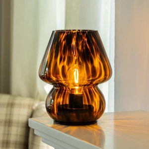 Battery Operated Mushroom Lamp - Vintage Small Table Lamp with Timer, Cordless Bedside Nightstand Lamp, Glass Battery Powered Lamp for Bedroom Kitchen Living Room Shelf Decor Aesthetic Amber Battery Operated Mushroom Lamp - Vintage Small Table Lamp with Timer, Cordless Bedside Nightstand Lamp, Glass Battery Powered Lamp for Bedroom Kitchen Living Room Shelf Decor Aesthetic Amber