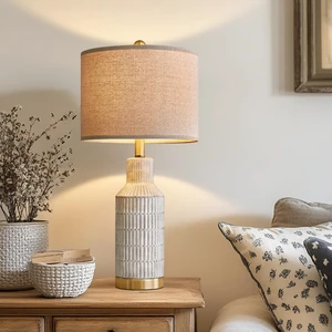 25" Modern Ceramic Lamps Single Table Lamp for Living Room Bedroom Farmhouse Nightstand Bedside Lamps 25" Modern Ceramic Lamps Single Table Lamp for Living Room Bedroom Farmhouse Nightstand Bedside Lamps
