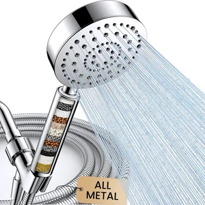 Filtered Shower Head with Handheld, High Pressure Shower Filter Head | ALL METAL, 6 Spray, Anti-clog Nozzles, Extra-long 72" Hose & Holder, Remove Chlorine for Hard Water, Reduce Dry Itchy Skin Filtered Shower Head with Handheld, High Pressure Shower Filter Head | ALL METAL, 6 Spray, Anti-clog Nozzles, Extra-long 72" Hose & Holder, Remove Chlorine for Hard Water, Reduce Dry Itchy Skin