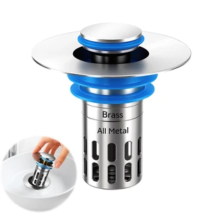 All Metal - Bathroom Sink Stopper,Universal Pop Up Bathroom Sink Drain Strainer with Removable Stainless Steel Filter Basket Hair Catcher, Sink Plug for 1.05''~1.8'' Basin. All Metal - Bathroom Sink Stopper,Universal Pop Up Bathroom Sink Drain Strainer with Removable Stainless Steel Filter Basket Hair Catcher, Sink Plug for 1.05''~1.8'' Basin.