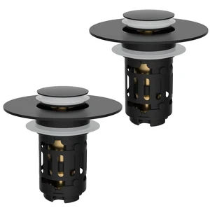 2 PCS Upgraded 3 in 1 Bathroom Sink Drain Strainer, Pop Up Stopper | Universal Sink Plug, Removable Stainless Steel Filter Basket Hair Catcher, Fit 1.1''-2.36'' Basin, Brass Core, Matte Black 2 PCS Upgraded 3 in 1 Bathroom Sink Drain Strainer, Pop Up Stopper | Universal Sink Plug, Removable Stainless Steel Filter Basket Hair Catcher, Fit 1.1''-2.36'' Basin, Brass Core, Matte Black