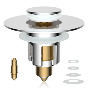 Universal Metal Bathroom Sink Stopper, Drain Strainer Hair Catcher, Chrome Stainless Steel Sink Drain Stopper for 1.1''~2.36" US Basin, Pop-Up Drain Plug/Anti-Clogging Filter Basket/Brass Bounce Core Universal Metal Bathroom Sink Stopper, Drain Strainer Hair Catcher, Chrome Stainless Steel Sink Drain Stopper for 1.1''~2.36" US Basin, Pop-Up Drain Plug/Anti-Clogging Filter Basket/Brass Bounce Core