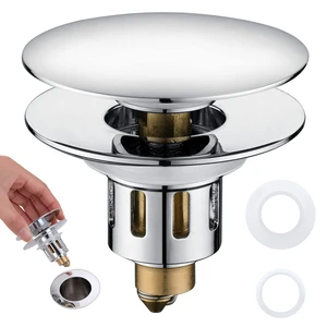 Universal Pop-Up Bathroom Sink Stopper - for 1.1~1.5 Inch Wash Basin Drain Strainer, Bounce Sink Drain Filter with Hair Catcher, Anti Clogging Stainless Steel Sink Plug, Chrome Universal Pop-Up Bathroom Sink Stopper - for 1.1~1.5 Inch Wash Basin Drain Strainer, Bounce Sink Drain Filter with Hair Catcher, Anti Clogging Stainless Steel Sink Plug, Chrome