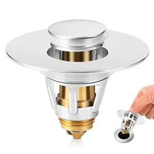 Universal Bathroom Sink Stopper, Fits 1.06-1.5 Inch, Premium Basin Pop Up Sink Drain Strainer, Anti-Leakage and Clogging, with Hair Catcher, Made Brass, Chrome Plated Universal Bathroom Sink Stopper, Fits 1.06-1.5 Inch, Premium Basin Pop Up Sink Drain Strainer, Anti-Leakage and Clogging, with Hair Catcher, Made Brass, Chrome Plated