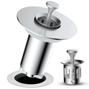 Universal Bathroom Sink Drain Strainer Hair Catcher Upgraded with Visible Top Stainless Basket, 3 in 1 Pop Up Sink Stopper for 1.1''~2.36'' Sink Basin Hole, Chrome Universal Bathroom Sink Drain Strainer Hair Catcher Upgraded with Visible Top Stainless Basket, 3 in 1 Pop Up Sink Stopper for 1.1''~2.36'' Sink Basin Hole, Chrome