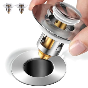 1s Installation - All Metal Bathroom Sink Stopper Fit 99% - 3 in 1 Universal Pop Up Stopper with Removable Stainless Steel Filter Basket Hair Catcher - Sink Stopper (Fast Drain Chrome) 1s Installation - All Metal Bathroom Sink Stopper Fit 99% - 3 in 1 Universal Pop Up Stopper with Removable Stainless Steel Filter Basket Hair Catcher - Sink Stopper (Fast Drain Chrome)