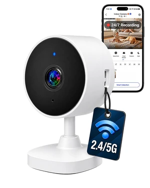 5G&2.4GHz Indoor Security Camera, 2K, Free Cloud, 24/7 TF Recording, Wired | Works with Alexa&Google Home, AI Motion Detect, Cameras for Home Security, Dog, Cat, Elder, Nanny, Baby Monitor, Pet Camera 5G&2.4GHz Indoor Security Camera, 2K, Free Cloud, 24/7 TF Recording, Wired | Works with Alexa&Google Home, AI Motion Detect, Cameras for Home Security, Dog, Cat, Elder, Nanny, Baby Monitor, Pet Camera