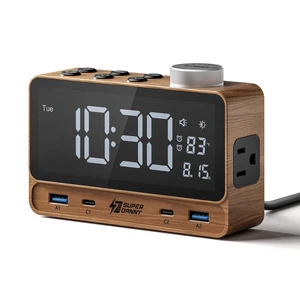 Alarm Clock with PD 20W, 4 USB Ports, Power Strip 2AC Outlets | Digital Alarm clocks for Bedrooms, Nightstand Clock with Charger Station, Dimmable Full Screen LED Display, Modern Home Decor Alarm Clock with PD 20W, 4 USB Ports, Power Strip 2AC Outlets | Digital Alarm clocks for Bedrooms, Nightstand Clock with Charger Station, Dimmable Full Screen LED Display, Modern Home Decor
