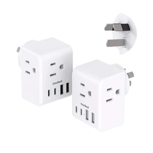 2 Pack Australia New Zealand Travel Plug Adapter, Australia Power Adapter | Type I Plug Adapter with 3 American Outlets 4 USB Charging Ports (2 USB C) for US to Australia, Argentina, China,New Zealand 2 Pack Australia New Zealand Travel Plug Adapter, Australia Power Adapter | Type I Plug Adapter with 3 American Outlets 4 USB Charging Ports (2 USB C) for US to Australia, Argentina, China,New Zealand