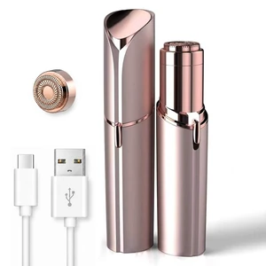 Rechargeable Facial Hair Removal for Women - as Seen on TV Painless Face Shaver - Electric Hair Remover for Face Lips Peach Fuzz with Light with 1 Replacement Heads (Rose Gold) Rechargeable Facial Hair Removal for Women - as Seen on TV Painless Face Shaver - Electric Hair Remover for Face Lips Peach Fuzz with Light with 1 Replacement Heads (Rose Gold)