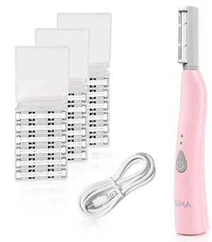 SIMA Patented Dermaplane Razor for Women Face | Painless 2-in-1 Facial Exfoliation & Peach Fuzz Hair Removal, Anti-Aging, 3 Speeds, Rechargeable, 19 Weeks Treatment SIMA Patented Dermaplane Razor for Women Face | Painless 2-in-1 Facial Exfoliation & Peach Fuzz Hair Removal, Anti-Aging, 3 Speeds, Rechargeable, 19 Weeks Treatment
