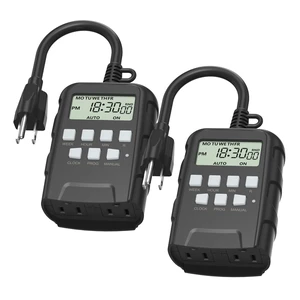 Outdoor 7-Day Programmable Timer Outlet, 2 Outlets, 2 Pack Outdoor 7-Day Programmable Timer Outlet, 2 Outlets, 2 Pack