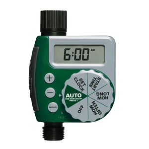 Programmable Digital Hose Watering Timer - 1 Outlet - Battery Powered - with LCD Screen - Built-in Rain Delay - Water-Resistant - 62061 Programmable Digital Hose Watering Timer - 1 Outlet - Battery Powered - with LCD Screen - Built-in Rain Delay - Water-Resistant - 62061