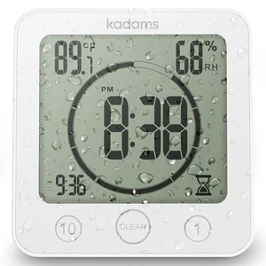 Shower Clock Waterproof Bathroom Timer Digital Wall Clock with Countdown, Magnetic Kitchen Clock with Temperature & Humidity, Suction Cup for Kids Shower Spa Sauna Cook Bath, White Shower Clock Waterproof Bathroom Timer Digital Wall Clock with Countdown, Magnetic Kitchen Clock with Temperature & Humidity, Suction Cup for Kids Shower Spa Sauna Cook Bath, White