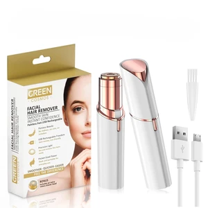 Facial Hair Remover for Women USB Rechargeable, 2 Replacement Heads | LED face Shaver, Gentle & Painless Removal for Peach Fuzz, Lip & Chin, Design for Home and Travel Facial Hair Remover for Women USB Rechargeable, 2 Replacement Heads | LED face Shaver, Gentle & Painless Removal for Peach Fuzz, Lip & Chin, Design for Home and Travel