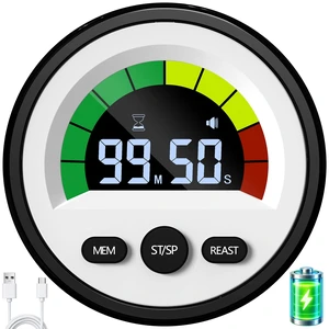 Digital Magnetic Kitchen Timer for Cooking, Rechargeable, Loud Alarm | Visual LED Countdown & Count up Timer with Twist Control, 5/10/20 Min Preset, Memory Function, Silent, for Home Classroom Digital Magnetic Kitchen Timer for Cooking, Rechargeable, Loud Alarm | Visual LED Countdown & Count up Timer with Twist Control, 5/10/20 Min Preset, Memory Function, Silent, for Home Classroom