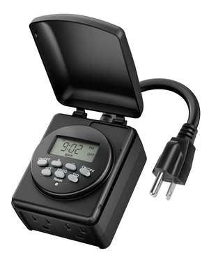 Digital Astronomic Outdoor Timer, 7-Day Programmable Light Timer | 18 Programs Setup, Sunrise Sunset Auto On/Off, Dual Grounded Outlets, Random Mode for Christmas Holiday Lights, Yard, Garden Digital Astronomic Outdoor Timer, 7-Day Programmable Light Timer | 18 Programs Setup, Sunrise Sunset Auto On/Off, Dual Grounded Outlets, Random Mode for Christmas Holiday Lights, Yard, Garden