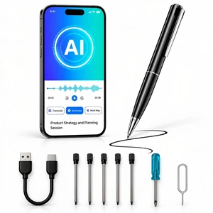 AI Voice Recorder Pen, Transcription, Summaries & Mind Maps, 32GB | AI Note Taker for Meetings, Lectures & Interviews, Transcription, AI Summaries in up to 150 Languages, Mind Maps, USB-C AI Voice Recorder Pen, Transcription, Summaries & Mind Maps, 32GB | AI Note Taker for Meetings, Lectures & Interviews, Transcription, AI Summaries in up to 150 Languages, Mind Maps, USB-C