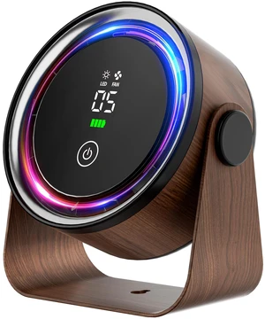 Desk Fan 360° Rotation 5-Speed 5000mAh Rechargeable Battery Powered -Walnut | Digital Display, Low Noise Portable Small Battery Desktop Fans for Office Bedroom Sleep Table Kitchen Travel Camping Desk Fan 360° Rotation 5-Speed 5000mAh Rechargeable Battery Powered -Walnut | Digital Display, Low Noise Portable Small Battery Desktop Fans for Office Bedroom Sleep Table Kitchen Travel Camping