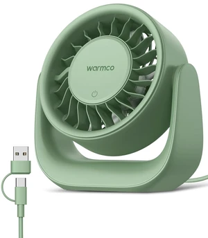 USB Fan with Touch Control, (No Battery) Small Personal Desk Fan, USB-A & USB-C Plug, 3 Speeds Strong Airflow, Quiet Table Fans for Office Dorm Home Green USB Fan with Touch Control, (No Battery) Small Personal Desk Fan, USB-A & USB-C Plug, 3 Speeds Strong Airflow, Quiet Table Fans for Office Dorm Home Green