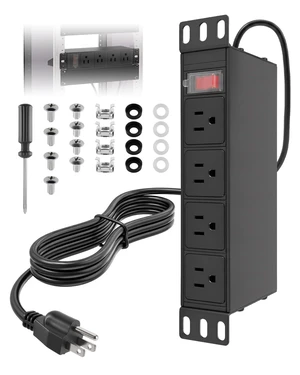 10 Inch Rack PDU, 8 Outlet 1U 15A 125V 1875W Metal Housing | 1U, 8 Outlets (4 Front, 4 Rear), 15A Overload Switch, 14AWG 6ft, Metal Coating 10 Inch Rack PDU, 8 Outlet 1U 15A 125V 1875W Metal Housing | 1U, 8 Outlets (4 Front, 4 Rear), 15A Overload Switch, 14AWG 6ft, Metal Coating