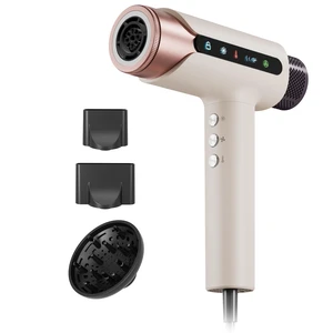 Pro Hair Dryer, High-Speed Ionic Blow Dryer with Diffuser, 1875W | 180k RPM Fast Dry, 500M Ions Reduce Frizz, Digital Display, 3 Speeds/3 Temps, Cool Shot, Lock & 2 Styling Tools, Pink Pro Hair Dryer, High-Speed Ionic Blow Dryer with Diffuser, 1875W | 180k RPM Fast Dry, 500M Ions Reduce Frizz, Digital Display, 3 Speeds/3 Temps, Cool Shot, Lock & 2 Styling Tools, Pink