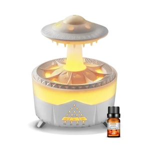 UFO Raindrop Humidifier Oil Diffuser - White - House Scent Essential Oil Desk Humidifier for Aromatherapy - Mushroom Desk Lamp Diffuser With Orange Aroma Oil Included UFO Raindrop Humidifier Oil Diffuser - White - House Scent Essential Oil Desk Humidifier for Aromatherapy - Mushroom Desk Lamp Diffuser With Orange Aroma Oil Included
