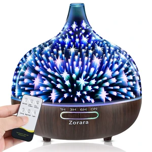 Essential Oil Diffuser 550ml Cool Mist Humidifier 3D Glass Ultrasonic Aromatherapy Humidifier with 7 Color Changing Led Lights, Waterless Auto Shut-Off, Adjustable Timer, Remote Control, Star Essential Oil Diffuser 550ml Cool Mist Humidifier 3D Glass Ultrasonic Aromatherapy Humidifier with 7 Color Changing Led Lights, Waterless Auto Shut-Off, Adjustable Timer, Remote Control, Star