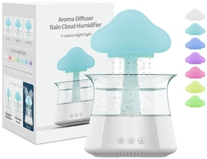 Cloud Humidifier Water Drip - Mushroom Aroma Diffuser, Essential Oil Diffusers, 300ml White Noise Aromatherapy Diffusers with 7 Colors Cloud Lights for Home, Large Room, Office - White Cloud Humidifier Water Drip - Mushroom Aroma Diffuser, Essential Oil Diffusers, 300ml White Noise Aromatherapy Diffusers with 7 Colors Cloud Lights for Home, Large Room, Office - White