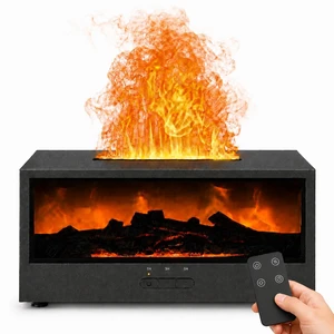 Fireplace Air Diffuser, Essential Oil Diffuser with 7-Color Flame Light, Ultrasonic Aroma Diffuser & Air Humidifier for Bedroom, Flame Diffuser with Remote Control Timer for Home Office Yoga(Black) Fireplace Air Diffuser, Essential Oil Diffuser with 7-Color Flame Light, Ultrasonic Aroma Diffuser & Air Humidifier for Bedroom, Flame Diffuser with Remote Control Timer for Home Office Yoga(Black)