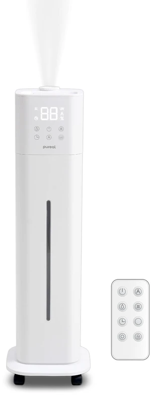 10L Tower Humidifier, 83H Runtime, Warm & Cool Mist, Large Room, Top-Fill Tank On Wheels, Auto Mode, 12H Timer, Remote Control, Mood Light, White 10L Tower Humidifier, 83H Runtime, Warm & Cool Mist, Large Room, Top-Fill Tank On Wheels, Auto Mode, 12H Timer, Remote Control, Mood Light, White