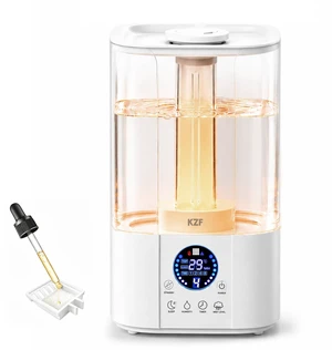 Humidifiers for Bedroom, 4L Cool Mist Humidifier for Large Room, 40H Runtime, Top Fill, Sleep Mode, Oil Diffuser, 28dB Quiet, LED Display, Humidity Control, Air Humidifier for Baby Plants Humidifiers for Bedroom, 4L Cool Mist Humidifier for Large Room, 40H Runtime, Top Fill, Sleep Mode, Oil Diffuser, 28dB Quiet, LED Display, Humidity Control, Air Humidifier for Baby Plants