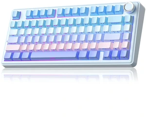 A75 Wireless Mechanical Keyboard, Hot Swappable Gaming Keyboard with RGB Backlit, Multifunction Knob, Gasket Mounted Creamy Keyboard, BT5.0/2.4GHz/USB-C, 75% Compact Layout for Win/Mac/PC A75 Wireless Mechanical Keyboard, Hot Swappable Gaming Keyboard with RGB Backlit, Multifunction Knob, Gasket Mounted Creamy Keyboard, BT5.0/2.4GHz/USB-C, 75% Compact Layout for Win/Mac/PC