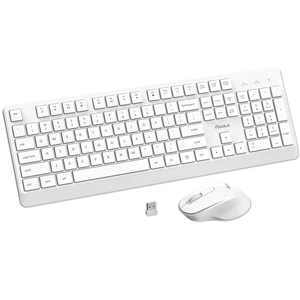 Wireless Keyboard and Mouse Combo Quiet for PC, Laptop and Mac -White | Single USB-A Receiver, Full Size with Number Pad, Silent, Low-Profile, Light Weight, Work with Windows/Mac for Home & Office Wireless Keyboard and Mouse Combo Quiet for PC, Laptop and Mac -White | Single USB-A Receiver, Full Size with Number Pad, Silent, Low-Profile, Light Weight, Work with Windows/Mac for Home & Office