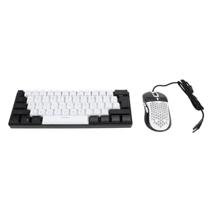 61 Key RGB Keyboard with Ergonomic Design (White Center Black Frame) | RGB backlight, compatible with and , compact size, gaming mouse included 61 Key RGB Keyboard with Ergonomic Design (White Center Black Frame) | RGB backlight, compatible with and , compact size, gaming mouse included