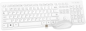 Wireless Keyboard & Mouse Combo, Standard Office PC Set with Optical Mouse,White Wireless Keyboard & Mouse Combo, Standard Office PC Set with Optical Mouse,White
