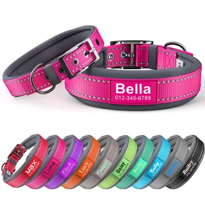 Personalized Reflective Dog Collar with Name & Phone Number | Ultra Wide Neoprene Padding, Durable Metal Buckle, Multiple Color Options, Adjustable Comfort Fit, Small To Large Sizes Personalized Reflective Dog Collar with Name & Phone Number | Ultra Wide Neoprene Padding, Durable Metal Buckle, Multiple Color Options, Adjustable Comfort Fit, Small To Large Sizes