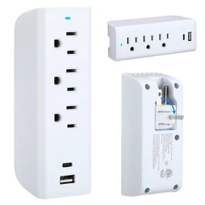 Multi Plug Outlet Extender, 3 AC+2 USB A and C Ports Power Strip with Indicator Light, 3-Prong 15A/125V/1875W Charging Station, 490 J Surge Protection Wall Tap for Cruise Ship Home Travel Office-White Multi Plug Outlet Extender, 3 AC+2 USB A and C Ports Power Strip with Indicator Light, 3-Prong 15A/125V/1875W Charging Station, 490 J Surge Protection Wall Tap for Cruise Ship Home Travel Office-White