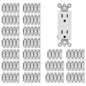 100 Pack 15 Amp Decorator Wall Receptacle Outlet, UL Listed | Standard Electrical Outlets, 15A/125V, 2 Pole 3 Wire, Non-Tamper-Resistant, Residential and Commercial Use 100 Pack 15 Amp Decorator Wall Receptacle Outlet, UL Listed | Standard Electrical Outlets, 15A/125V, 2 Pole 3 Wire, Non-Tamper-Resistant, Residential and Commercial Use