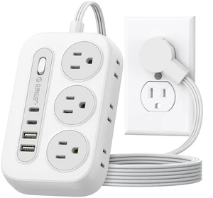 Surge Protector Power Strip, Multiple Outlets Extension Cord | 6 AC Outlets 2 USB-A and 2 USB-C Ports, 5 ft Flat Plug, Mountable Outlet Extender for Dorm/Office/Home ETL Listed Surge Protector Power Strip, Multiple Outlets Extension Cord | 6 AC Outlets 2 USB-A and 2 USB-C Ports, 5 ft Flat Plug, Mountable Outlet Extender for Dorm/Office/Home ETL Listed