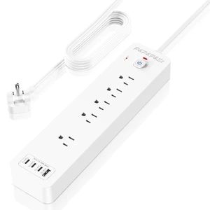 Surge Protected Power Strip,4 USB Ports,Steady 20W Charging,5Ft, | Features 5 outlets & 4 USBs (1A+3C),5-foot flat plug extension cable,with overload & lightning protection,UL certified. Surge Protected Power Strip,4 USB Ports,Steady 20W Charging,5Ft, | Features 5 outlets & 4 USBs (1A+3C),5-foot flat plug extension cable,with overload & lightning protection,UL certified.