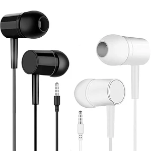 2 Packs Wired Earbuds with Microphone & Volume Control, in-Ear 3.5mm Jack Stereo Sound, Noise-Isolating Earphones for Music,Universal Compatibility for Most Devices, Black & White 2 Packs Wired Earbuds with Microphone & Volume Control, in-Ear 3.5mm Jack Stereo Sound, Noise-Isolating Earphones for Music,Universal Compatibility for Most Devices, Black & White
