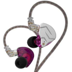 KZ ZSN Pro Dynamic Hybrid Dual Driver in Ear Earphones Detachable Tangle-Free Cable Musicians in-Ear Earbuds Headphones (Purple Without Mic) KZ ZSN Pro Dynamic Hybrid Dual Driver in Ear Earphones Detachable Tangle-Free Cable Musicians in-Ear Earbuds Headphones (Purple Without Mic)
