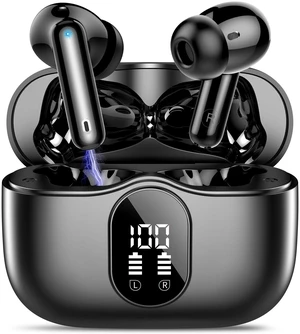 True Wireless Earbuds Bluetooth Headphones HiFi Stereo Ear Buds,Matte Black | LED Display 36H Bluetooth EarBuds with Noise Cancelling Mic, IP7 Waterproof in Ear Earphones for Laptop/Phones/Gym/Work True Wireless Earbuds Bluetooth Headphones HiFi Stereo Ear Buds,Matte Black | LED Display 36H Bluetooth EarBuds with Noise Cancelling Mic, IP7 Waterproof in Ear Earphones for Laptop/Phones/Gym/Work