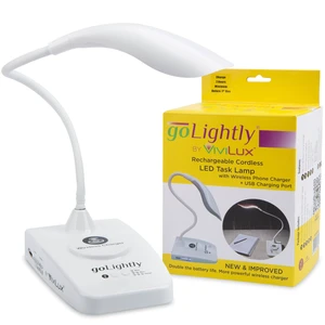 Golightly LED Task Lamp with Wireless Charging Port, 20 Hr Battery | Portable Task Lighting for Crafts, Sewing & Study, Rechargeable Cordless Desk Lamp, Integrated Cellphone Charger, Lightweight Golightly LED Task Lamp with Wireless Charging Port, 20 Hr Battery | Portable Task Lighting for Crafts, Sewing & Study, Rechargeable Cordless Desk Lamp, Integrated Cellphone Charger, Lightweight