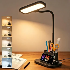 Desk Lamp for Home Office Desk Light with USB-C Charging Port Black | Small Desk Lamps with Pen Holder, 5 Color Modes 5 Brightness, Touch Gooseneck LED Table Lamp for Dorm Room Essentials Study Desk Lamp for Home Office Desk Light with USB-C Charging Port Black | Small Desk Lamps with Pen Holder, 5 Color Modes 5 Brightness, Touch Gooseneck LED Table Lamp for Dorm Room Essentials Study