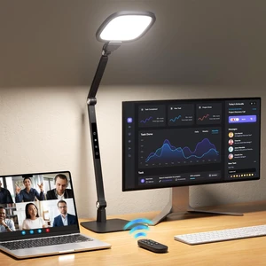 LED Desk Lamp for Home Office Video Calls, Reading, Swing Arm Task Lights | Eye-Caring Soft Light for Computer Monitor, Crafts & Zoom, Dimmable 5 Color & 5 Brightness, Timer & Memory, Touch & Remote LED Desk Lamp for Home Office Video Calls, Reading, Swing Arm Task Lights | Eye-Caring Soft Light for Computer Monitor, Crafts & Zoom, Dimmable 5 Color & 5 Brightness, Timer & Memory, Touch & Remote
