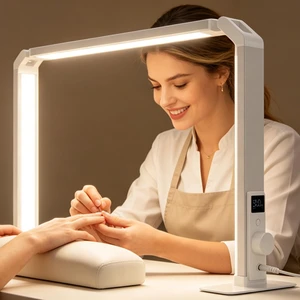 Nail Desk Lamp, Dual Brightness Mode LED Light for Nails Tech, Folding & Anti-Glaring Table Lamp, Shadow-Free Light for Desk with 3 Color Temperature, Adjustable Brightness, Silver Nail Desk Lamp, Dual Brightness Mode LED Light for Nails Tech, Folding & Anti-Glaring Table Lamp, Shadow-Free Light for Desk with 3 Color Temperature, Adjustable Brightness, Silver